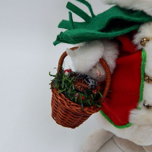 Annalee Snow Woman Basket Pinecones Holly Christmas 10" Decoration Holiday Decor - Picture 7 of 11